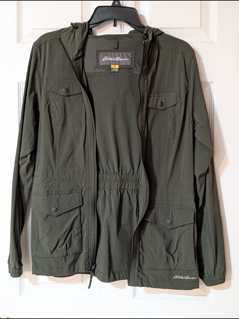Eddie Bauer Olive Green Hooded Field Jacket